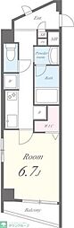 ラフィネ旗の台 1Kの間取図画像