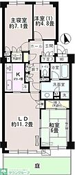 パーク・ハイム弦巻 3LDKの間取図画像