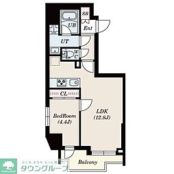 S-RESIDENCE新宿若松町 1LDKの間取図画像