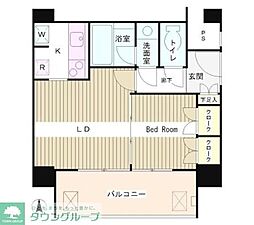 リバー&タワー 1LDKの間取図画像