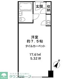 六本木ユニハウス ワンルームの間取図画像