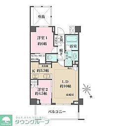 ザ・パークハウス上目黒ピアース 2LDKの間取図画像