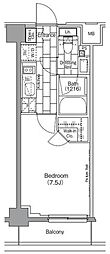 ザ・パークハビオ新宿 1Kの間取図画像