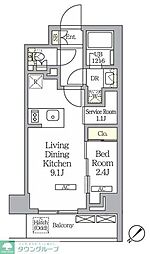 ラティエラ武蔵小山レジデンス 1SLDKの間取図画像