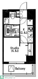 エスティメゾン戸越 1Kの間取図画像
