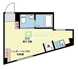 東急東横線 学芸大学駅 徒歩2分の賃貸マンション 2階ワンルームの間取り