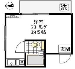 コーポヨコヤマ ワンルームの間取図画像
