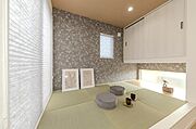 【畳コーナー/施工例】小上がりの畳コーナーを設けるのはいかがでしょう。お子様の遊び場や、ちょっとした家事の作業スペースなど、多目的に活用できます。間取り変更にも対応可能です。