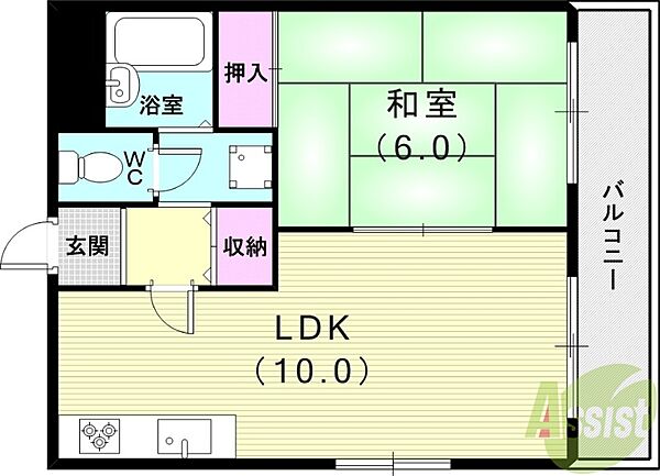 ロイヤルメゾン甲子園口III ｜兵庫県西宮市中島町(賃貸マンション1LDK・3階・34.00㎡)の写真 その2