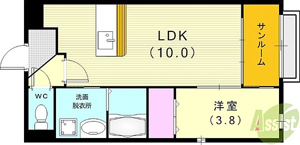 リッジライン東 ｜兵庫県尼崎市今福2丁目(賃貸アパート1LDK・1階・36.79㎡)の写真 その2