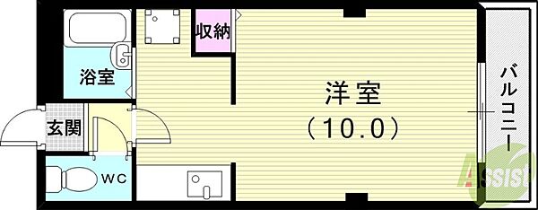 エスポワール田代 ｜兵庫県西宮市田代町(賃貸マンション1R・3階・30.00㎡)の写真 その2