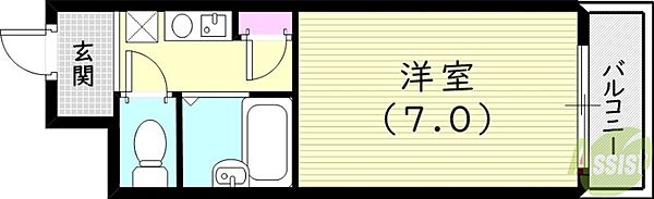 ウィステリアクレハ ｜兵庫県西宮市津門呉羽町(賃貸マンション1K・4階・19.38㎡)の写真 その2