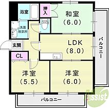 Plan Dole YUNE  ｜ 兵庫県尼崎市武庫之荘7丁目7-11（賃貸マンション3LDK・1階・56.95㎡） その2