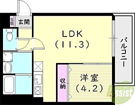 メゾンデュソール  ｜ 兵庫県尼崎市東難波町4丁目20-27（賃貸アパート1LDK・2階・36.04㎡） その2