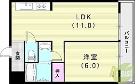 ベルエアー武庫之荘  ｜ 兵庫県尼崎市武庫之荘8丁目7-22（賃貸マンション1LDK・4階・39.00㎡） その2