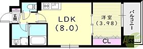 ル・パルク立花  ｜ 兵庫県尼崎市西立花町3丁目1-17（賃貸マンション1LDK・8階・29.40㎡） その2