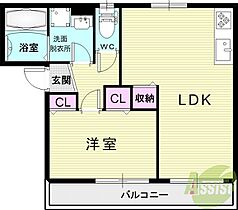 メゾン・ド・サンク  ｜ 兵庫県尼崎市塚口町1丁目31-3（賃貸アパート1LDK・1階・42.21㎡） その2