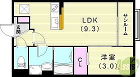 フィオレ・コートIII  ｜ 兵庫県伊丹市昆陽南4丁目1-20（賃貸アパート1LDK・1階・33.12㎡） その2