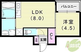 ピュアフィールド東桜木町  ｜ 兵庫県尼崎市東桜木町88（賃貸アパート1LDK・2階・31.08㎡） その2