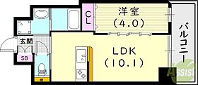 リエール武庫之荘  ｜ 兵庫県尼崎市武庫之荘1丁目4-7（賃貸マンション1LDK・7階・34.44㎡） その2