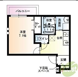 フジパレス阪急武庫之荘2番館 1Kの間取図画像