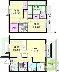 シェルクレール 3LDKの間取図画像