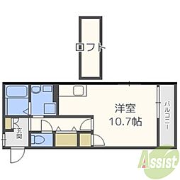 ケーティアイレジデンス武庫川 ワンルームの間取図画像
