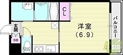 リープラス立花 1Kの間取図画像