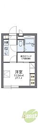 レオパレスプランドール2 1Kの間取図画像