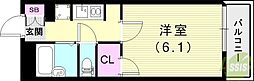 レオパレス武庫南 1Kの間取図画像