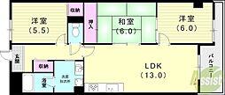 ジュネス武庫之荘2 3LDKの間取図画像
