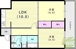 ホワイエ塚口 2LDKの間取図画像