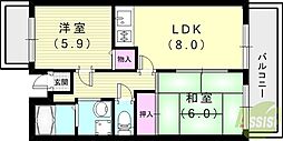 メゾンウィステリア 2LDKの間取図画像
