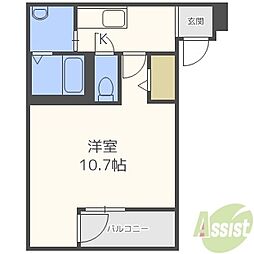 フジパレス長洲本通3番館 1Kの間取図画像