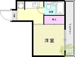 サンライフ若草 1DKの間取図画像