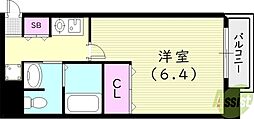 SWISS立花 1Kの間取図画像
