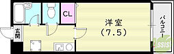 パレ北昭和 1Kの間取図画像