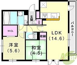 クレスタ 2LDKの間取図画像