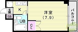 グランシャリオ南塚口 ワンルームの間取図画像
