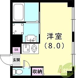 オーラ・コート杭瀬 ワンルームの間取図画像