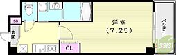 ジェンシア塚口 1Kの間取図画像