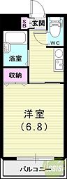 クレアール立花 1Kの間取図画像