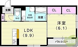 ルミナーレ 1LDKの間取図画像