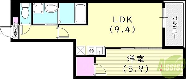 ウェルスクエア西宮北口 ｜兵庫県西宮市大畑町(賃貸マンション1LDK・3階・34.84㎡)の写真 その2