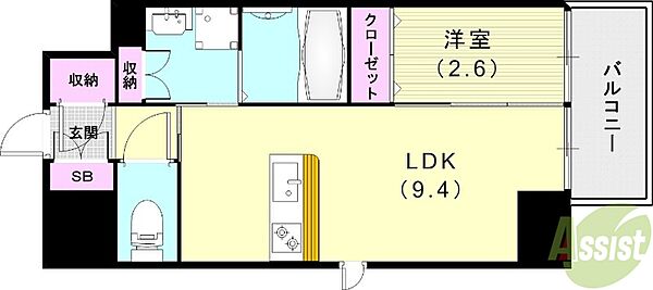 クローバー・フロント ｜兵庫県尼崎市杭瀬本町3丁目(賃貸マンション1LDK・6階・32.10㎡)の写真 その2