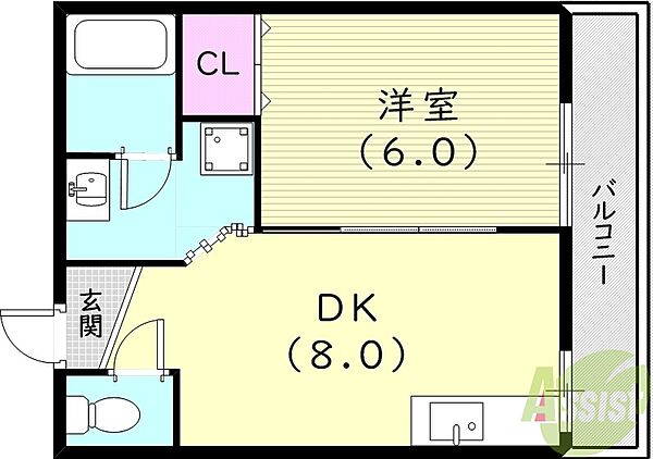 ガーデンプレス南武庫之荘 ｜兵庫県尼崎市南武庫之荘6丁目(賃貸マンション1LDK・3階・32.00㎡)の写真 その2