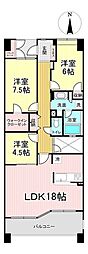 ネオグランデ仙台長町サザンコート 3LDKの間取図画像