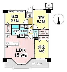グランドパレス柳生 3LDKの間取図画像