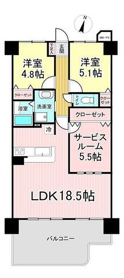 2SLDK 間取り