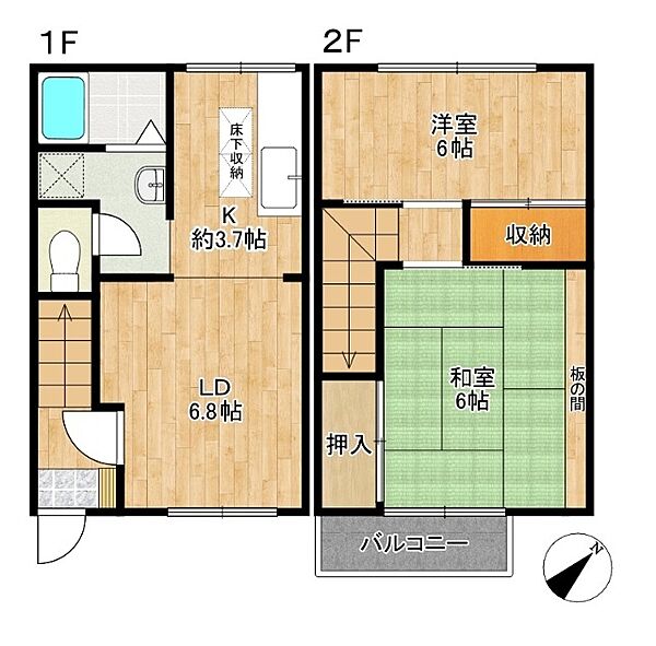 Duplex Plaza 103｜神奈川県南足柄市関本(賃貸テラスハウス2LDK・1階・56.48㎡)の写真 その2